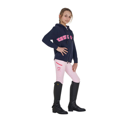 Equestro Kids' hoodie with zip and sponge lettering