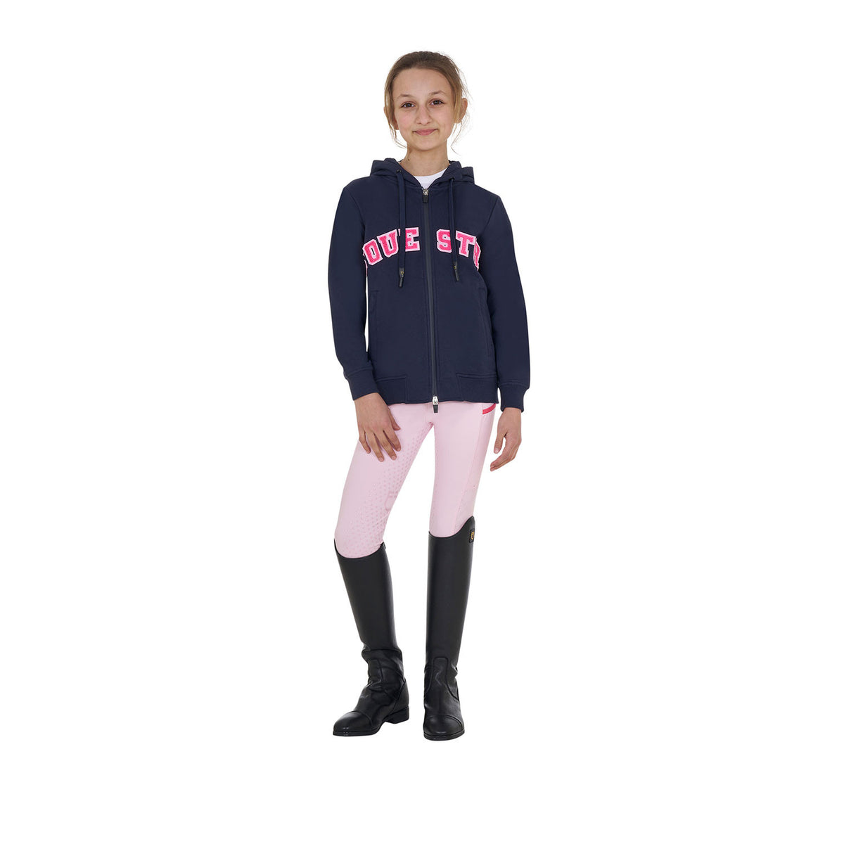 Equestro Kids' hoodie with zip and sponge lettering