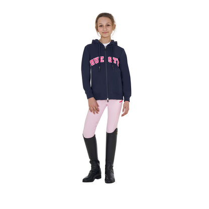 Equestro Kids' hoodie with zip and sponge lettering