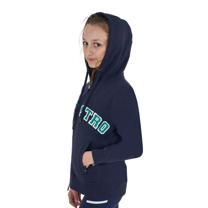 Equestro Kids' hoodie with zip and sponge lettering