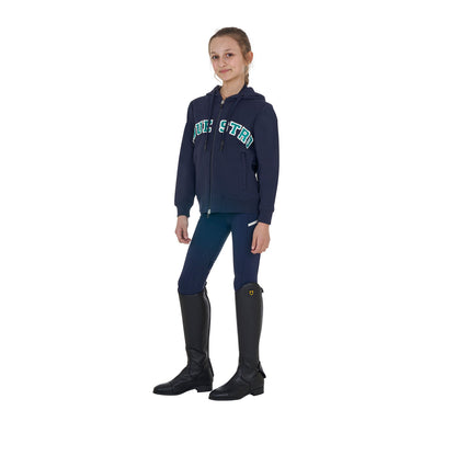 Equestro Kids' hoodie with zip and sponge lettering