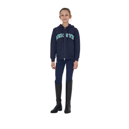 Equestro Kids' hoodie with zip and sponge lettering