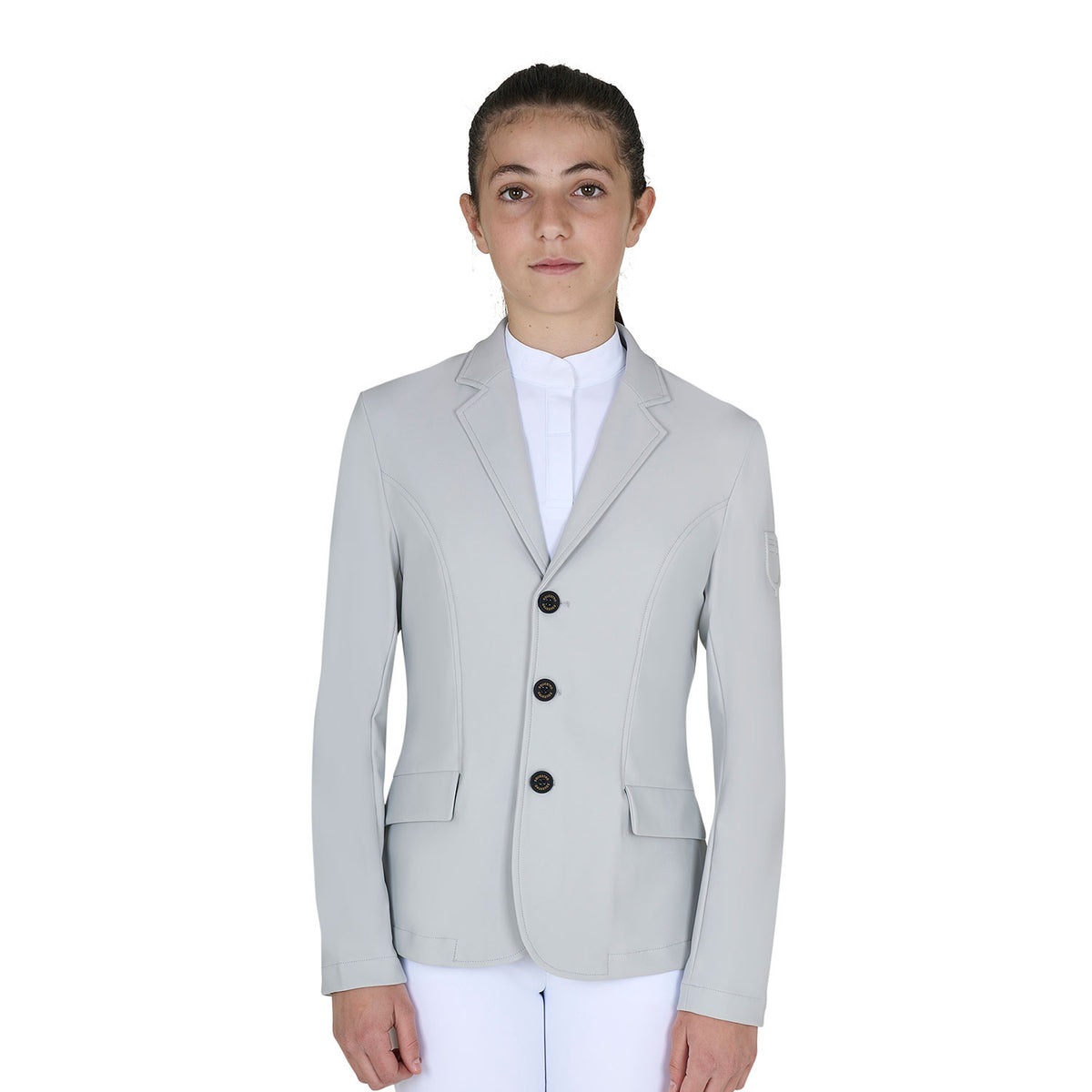 Equestro Kids' slim fit three button competition jacket