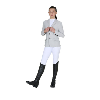 Equestro Kids' slim fit three button competition jacket