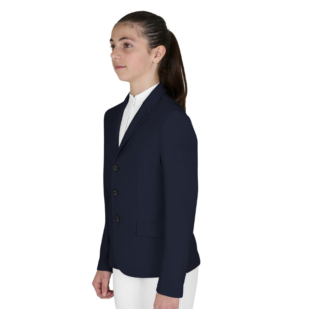 Equestro Kids' slim fit three button competition jacket