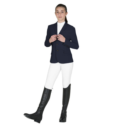 Equestro Kids' slim fit three button competition jacket