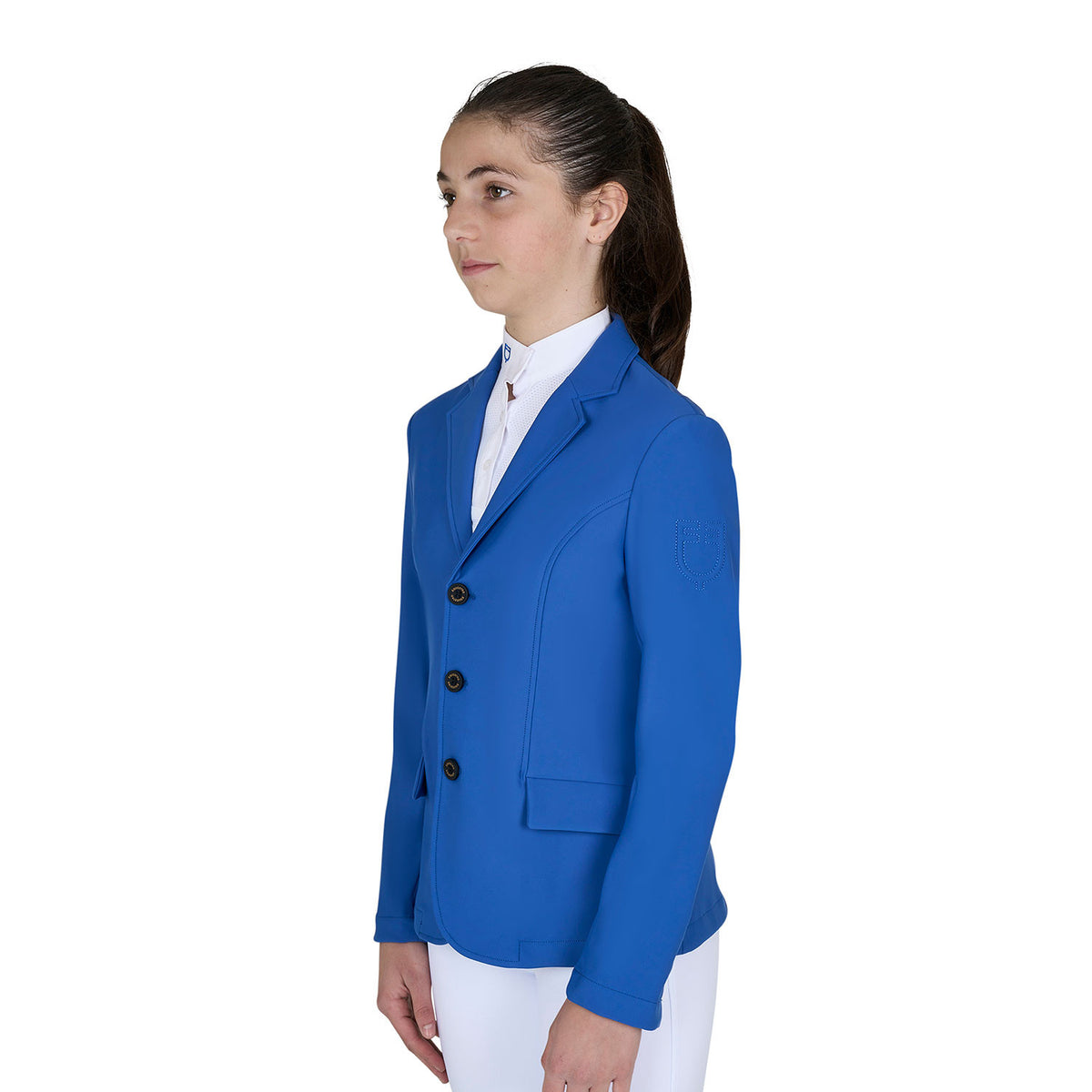 Equestro Kids' slim fit three button competition jacket