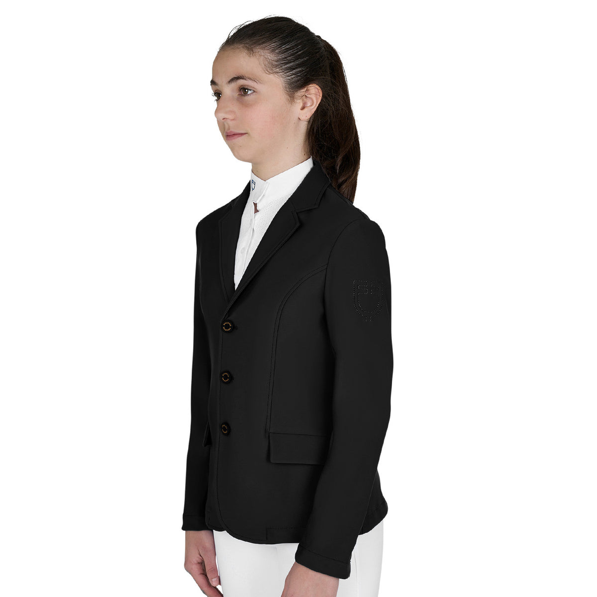 Equestro Kids' slim fit three button competition jacket
