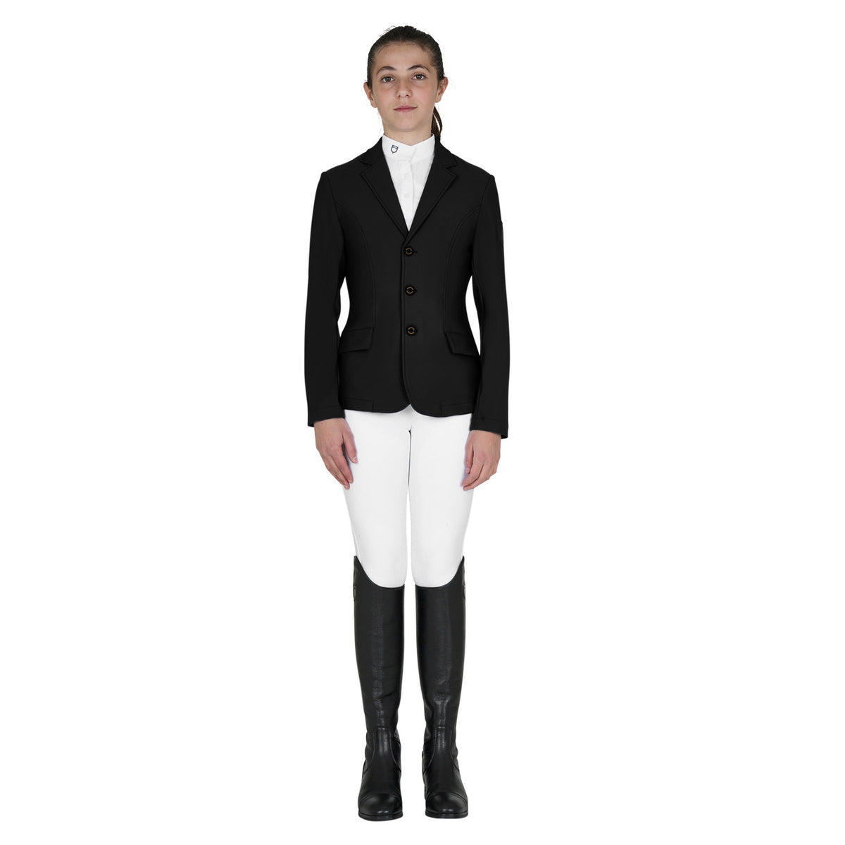 Equestro Kids' slim fit three button competition jacket