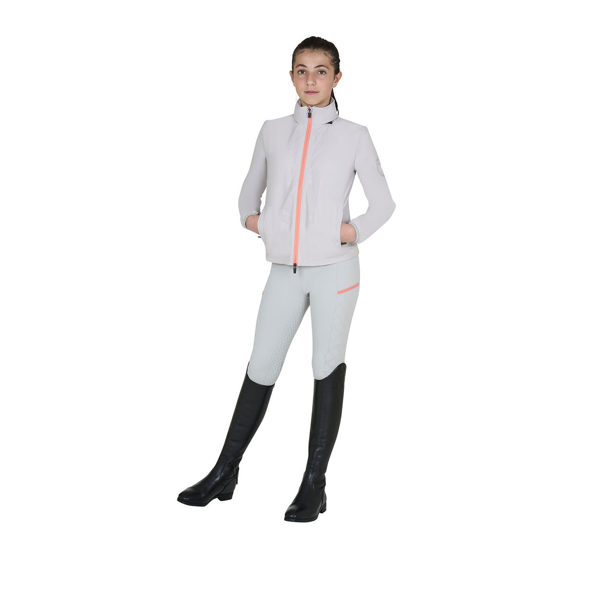 Equestro Kids' unisex softshell jacket with back logo