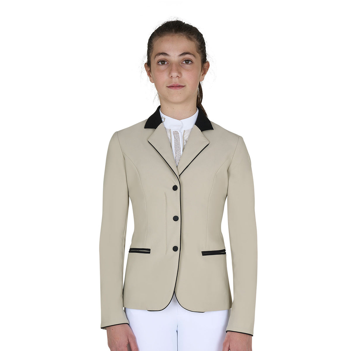 Equestro Kids' unisex competition jacket with zip and buttons