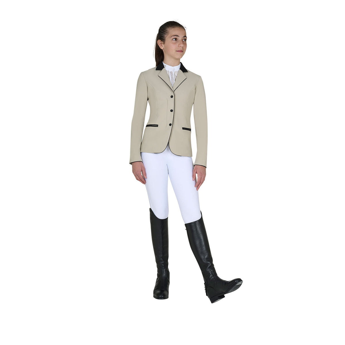 Equestro Kids' unisex competition jacket with zip and buttons