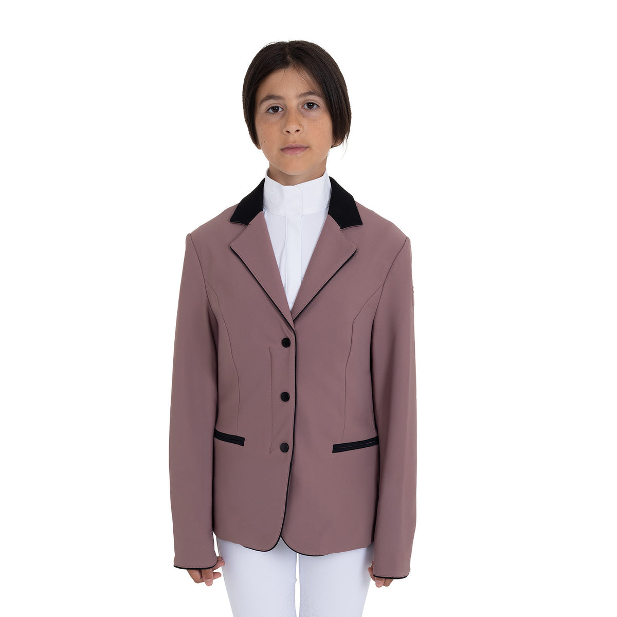 Equestro Kids' unisex competition jacket with zip and buttons