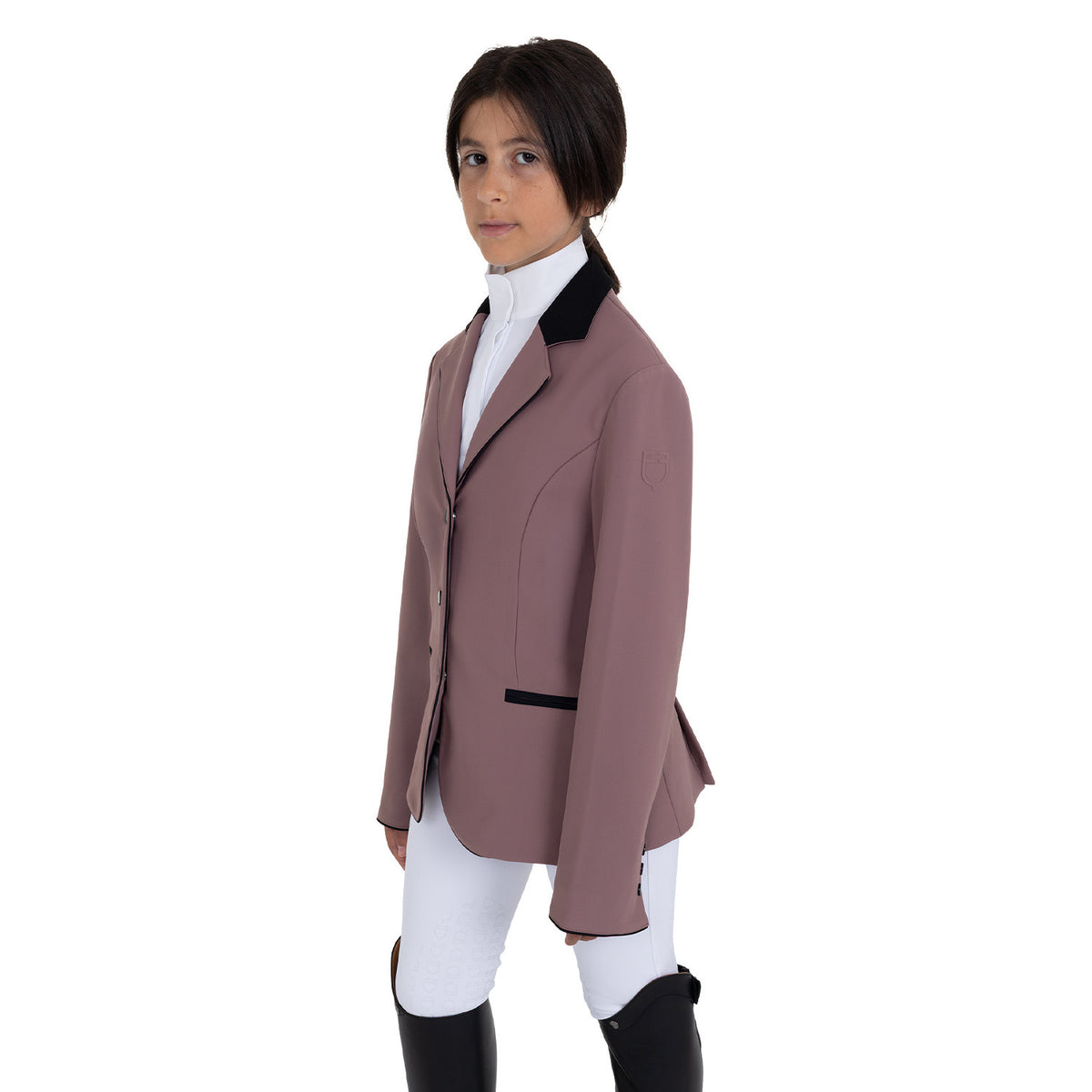 Equestro Kids' unisex competition jacket with zip and buttons