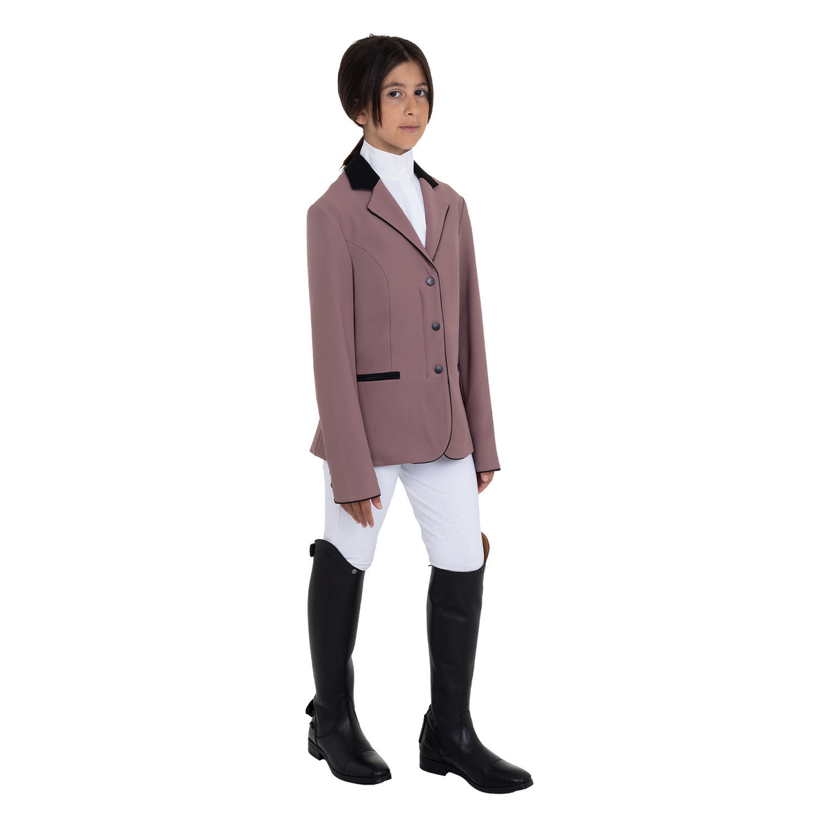 Equestro Kids' unisex competition jacket with zip and buttons
