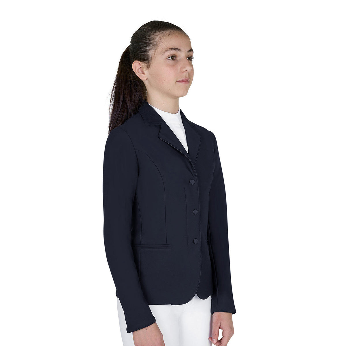 Equestro Kids' unisex competition jacket with zip and buttons
