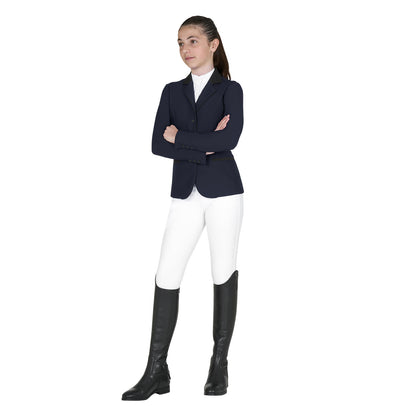 Equestro Kids' unisex competition jacket with zip and buttons