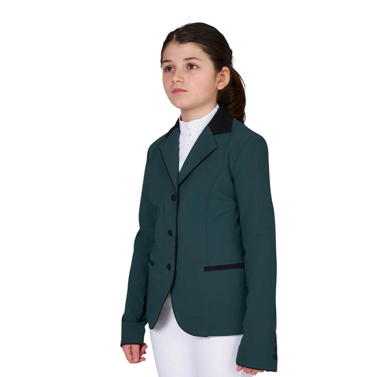 Equestro Kids' unisex competition jacket with zip and buttons