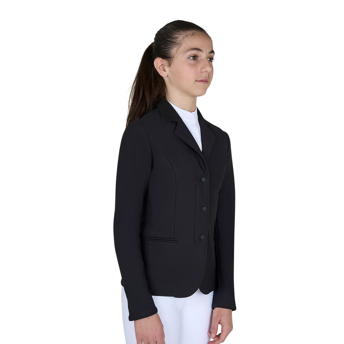 Equestro Kids' unisex competition jacket with zip and buttons