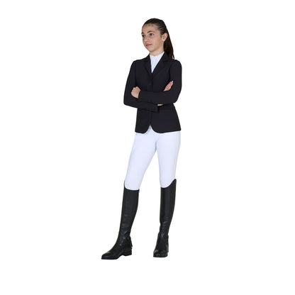 Equestro Kids' unisex competition jacket with zip and buttons