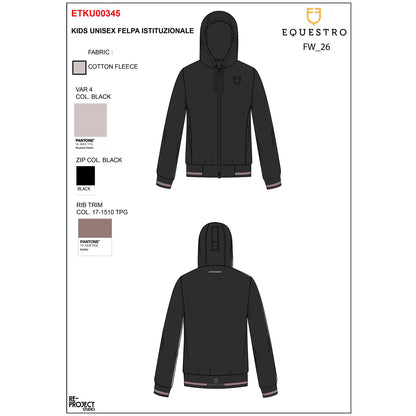 Equestro Kids' unisex hoodie with front zip