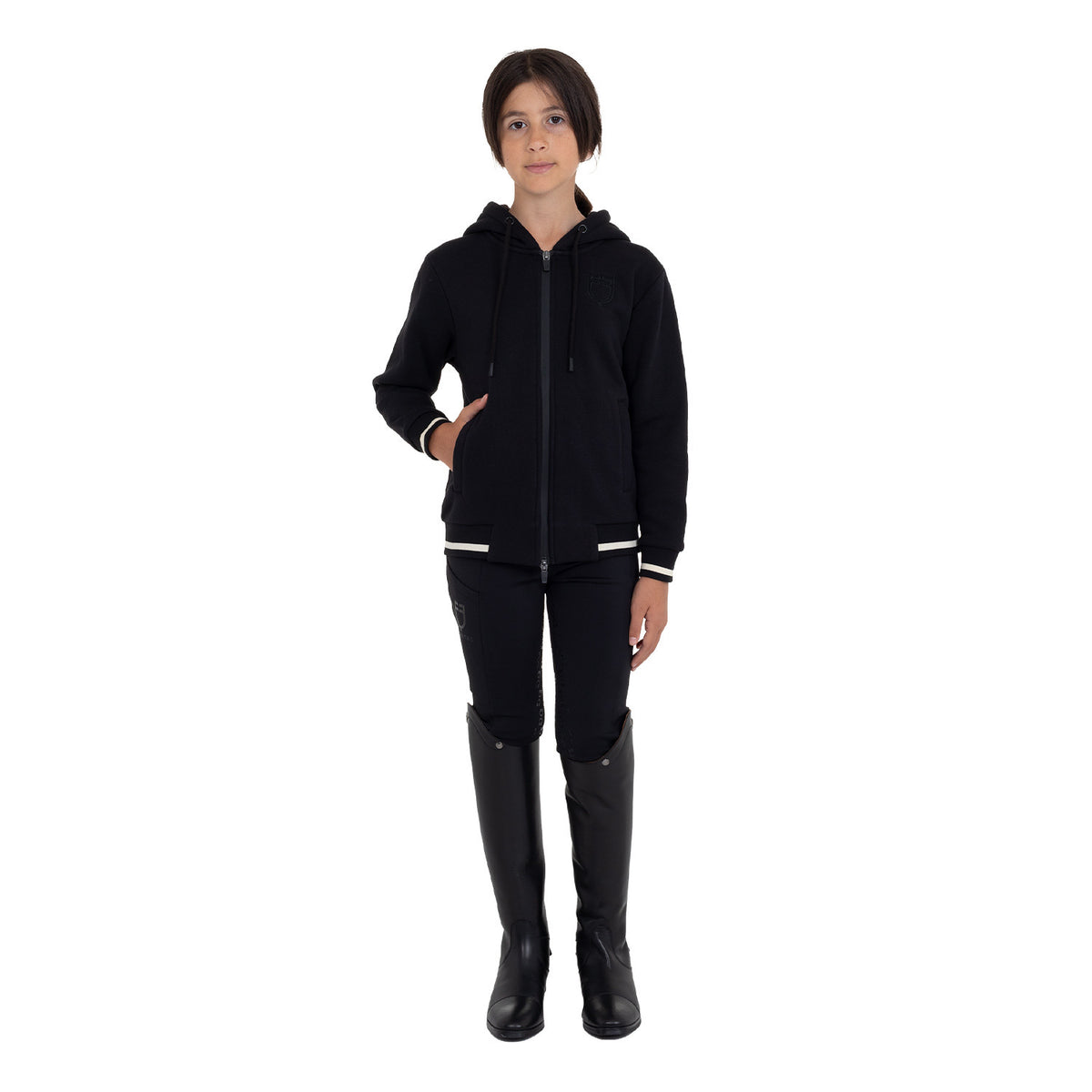 Equestro Kids' unisex hoodie with front zip