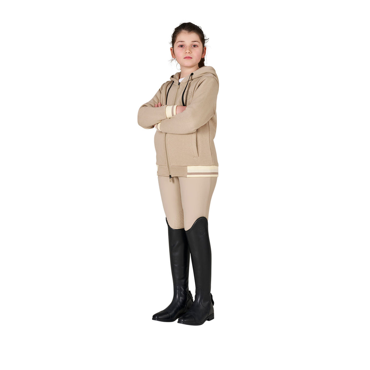 Equestro Kids' unisex hoodie with front zip
