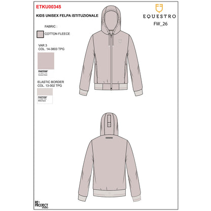 Equestro Kids' unisex hoodie with front zip