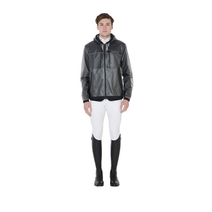 Equestro Men's transparent technical raincoat
