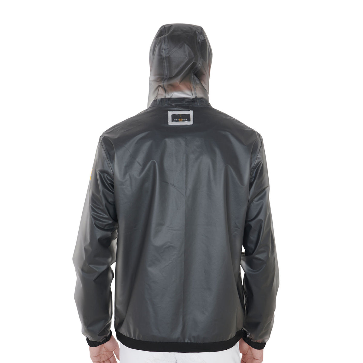 Equestro Men's transparent technical raincoat