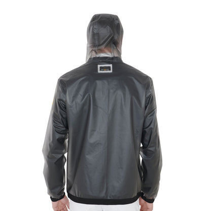 Equestro Men's transparent technical raincoat