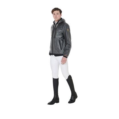 Equestro Men's transparent technical raincoat