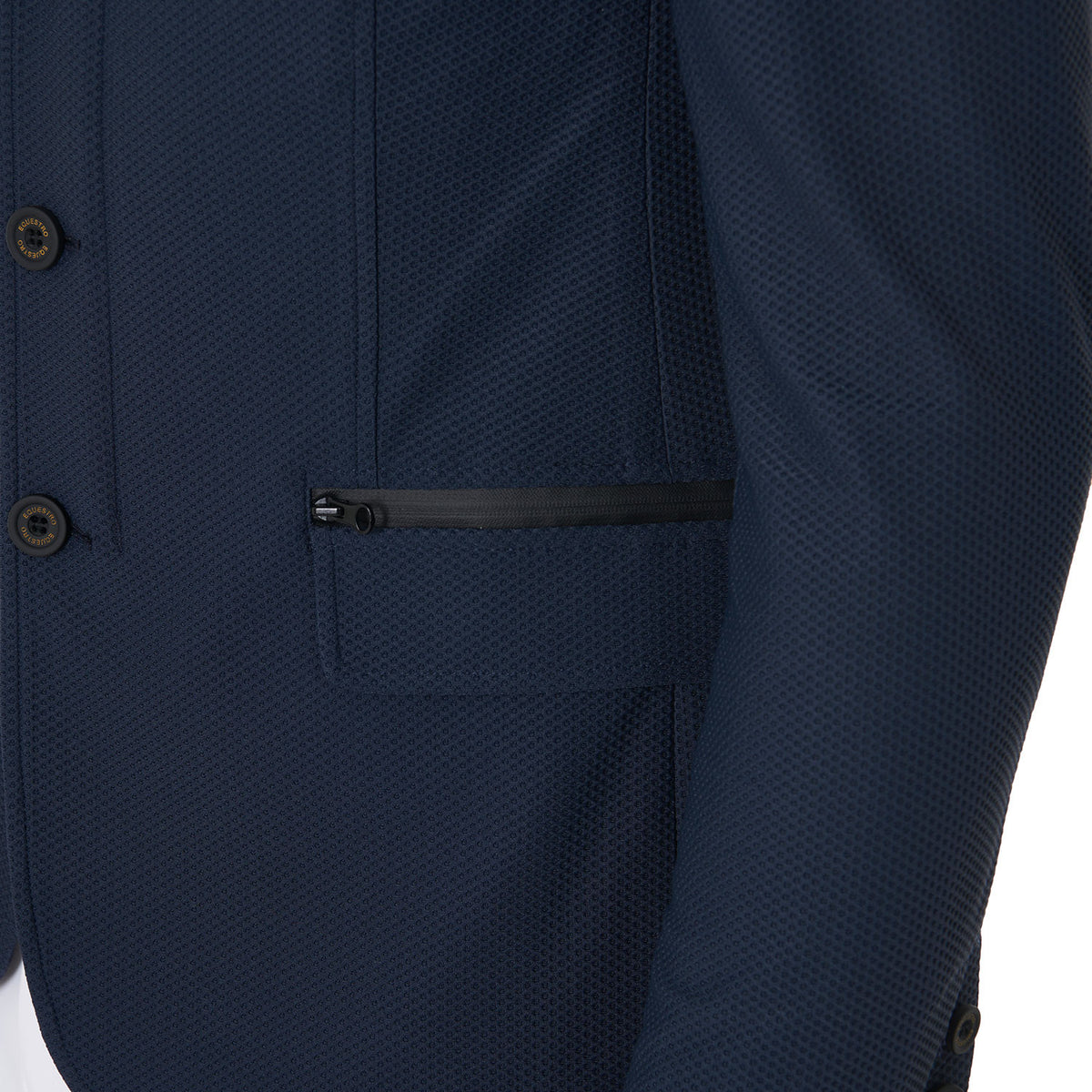Equestro Men's competition jacket three buttons perforated fabric
