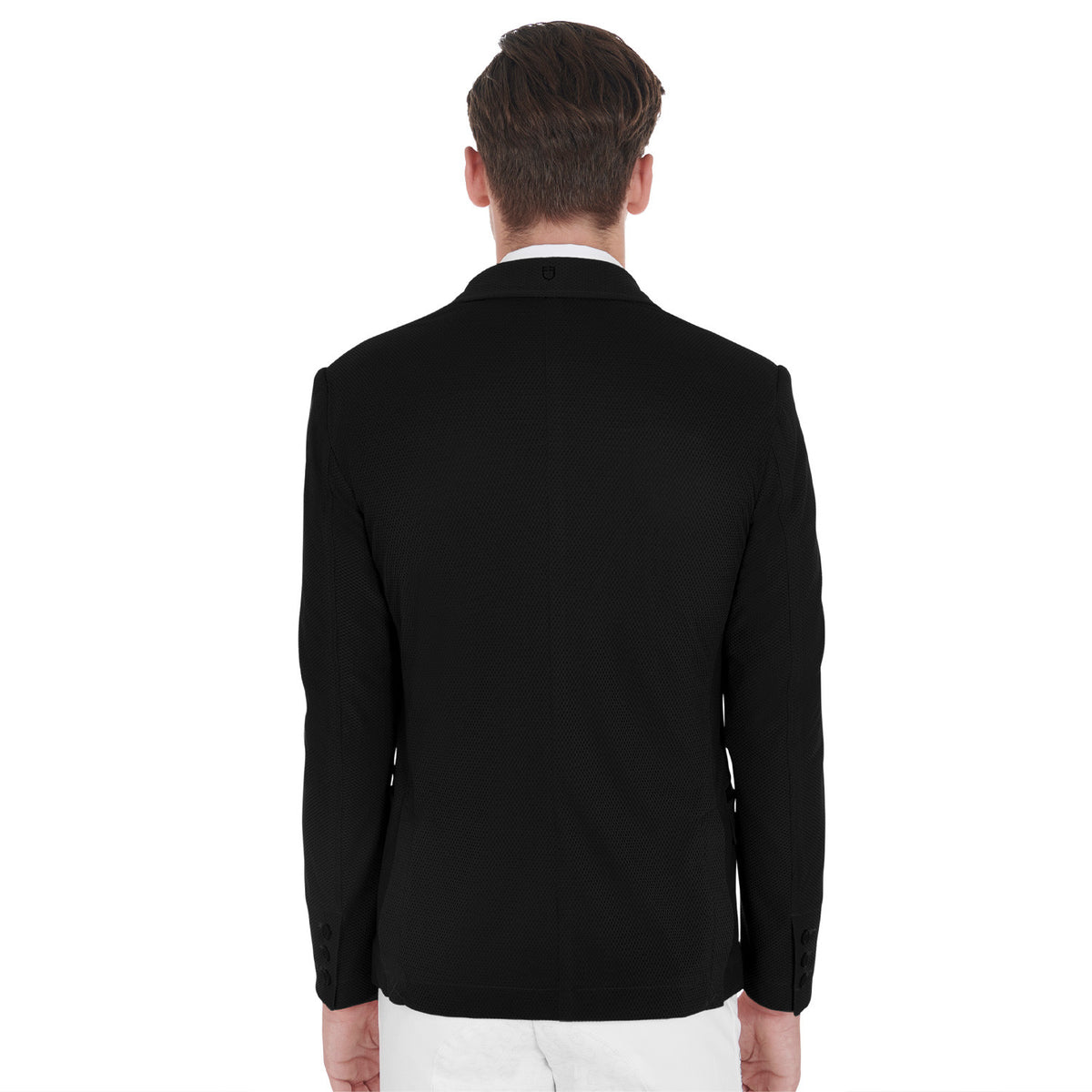 Equestro Men's competition jacket three buttons perforated fabric