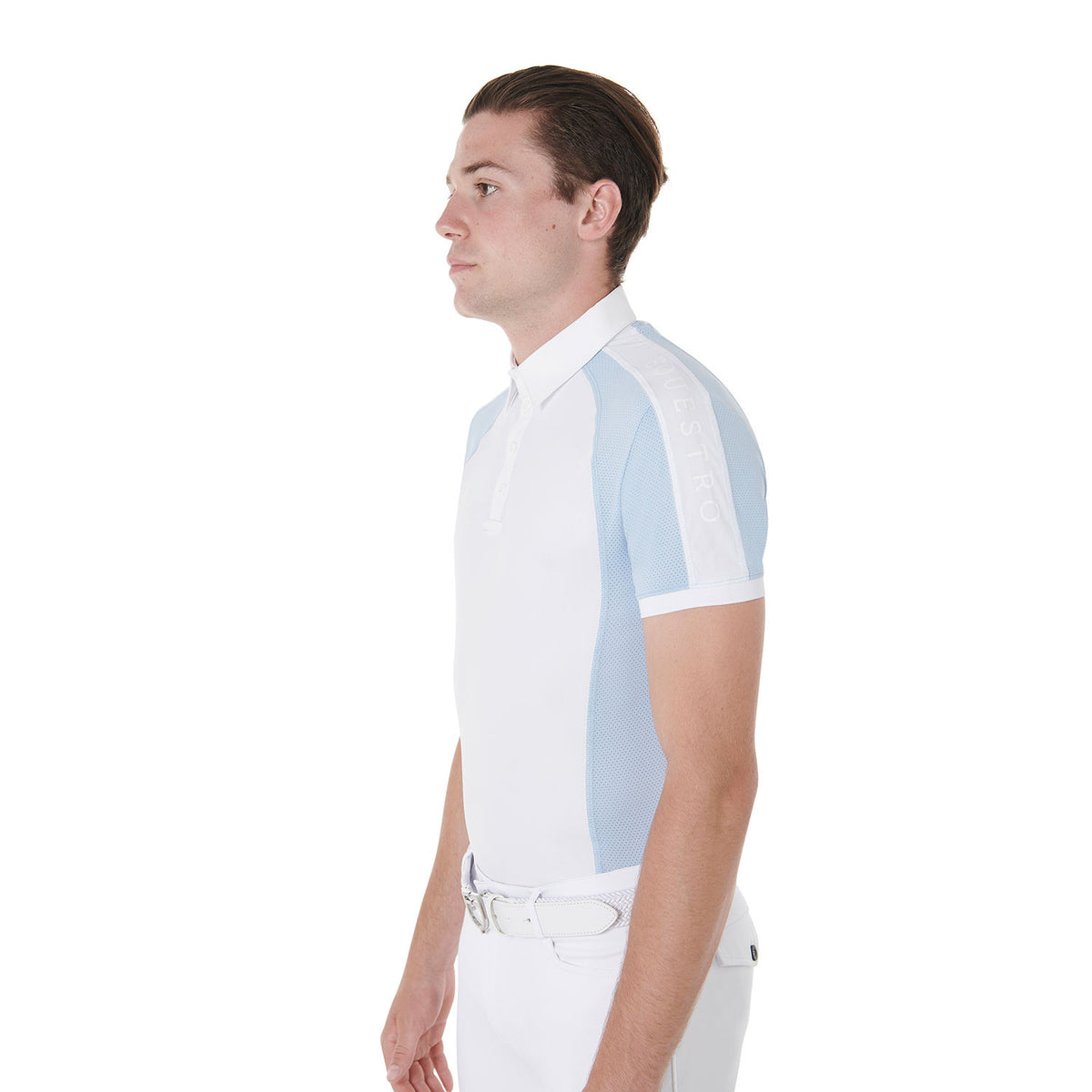 Equestro Men's slim fit competition polo shirt four buttons