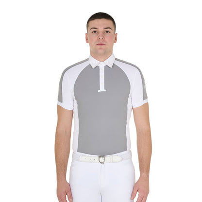 Equestro Men's slim fit competition polo shirt four buttons