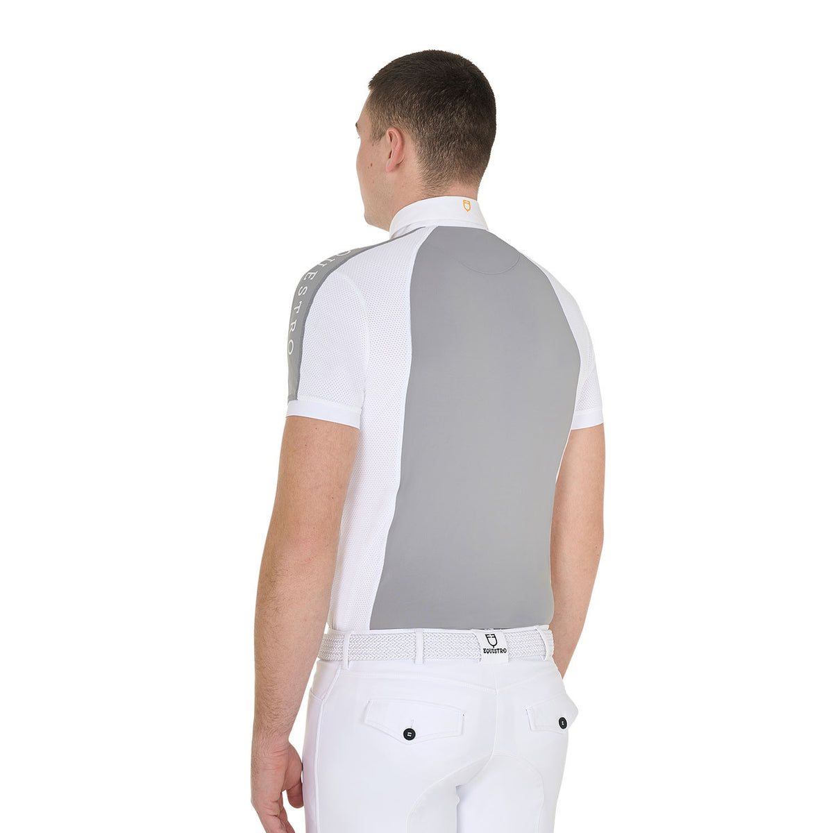 Equestro Men's slim fit competition polo shirt four buttons