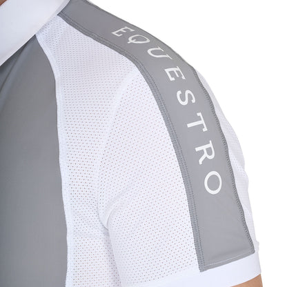 Equestro Men's slim fit competition polo shirt four buttons