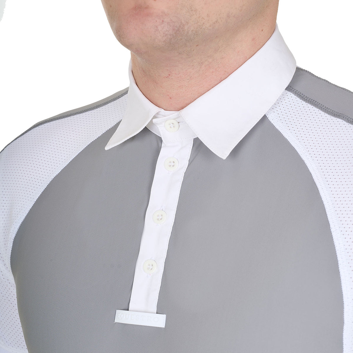 Equestro Men's slim fit competition polo shirt four buttons