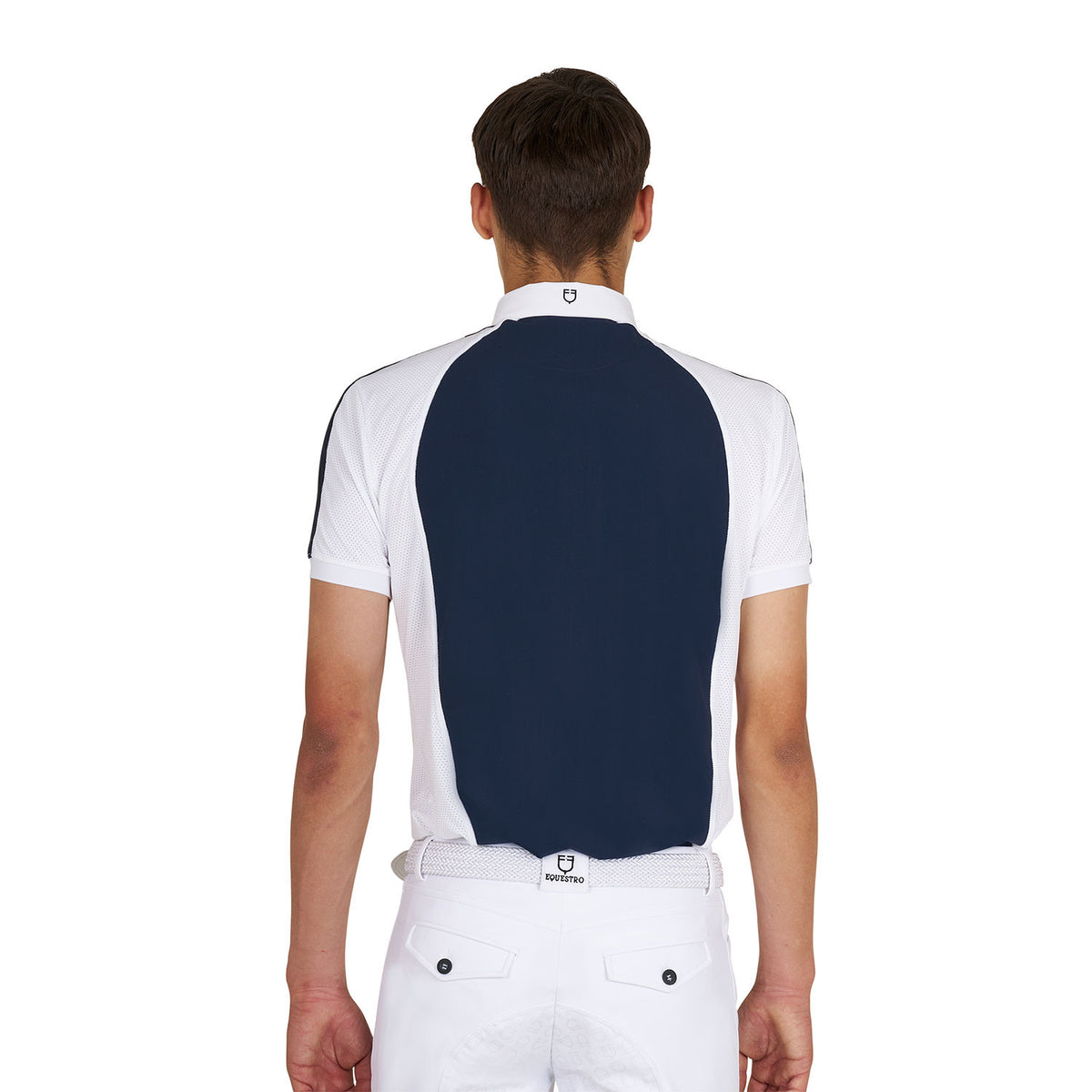 Equestro Men's slim fit competition polo shirt four buttons