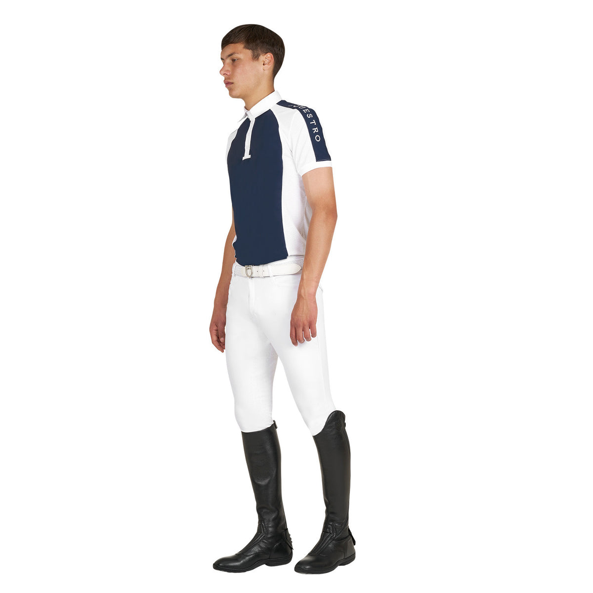 Equestro Men's slim fit competition polo shirt four buttons
