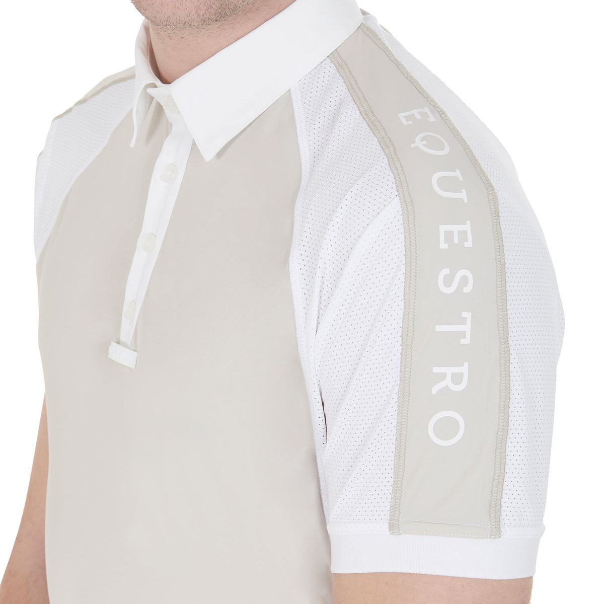Equestro Men's slim fit competition polo shirt four buttons