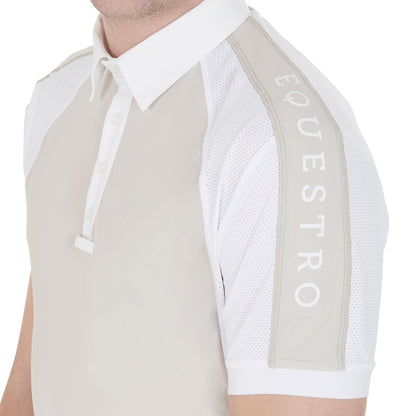 Equestro Men's slim fit competition polo shirt four buttons