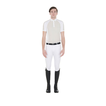 Equestro Men's slim fit competition polo shirt four buttons
