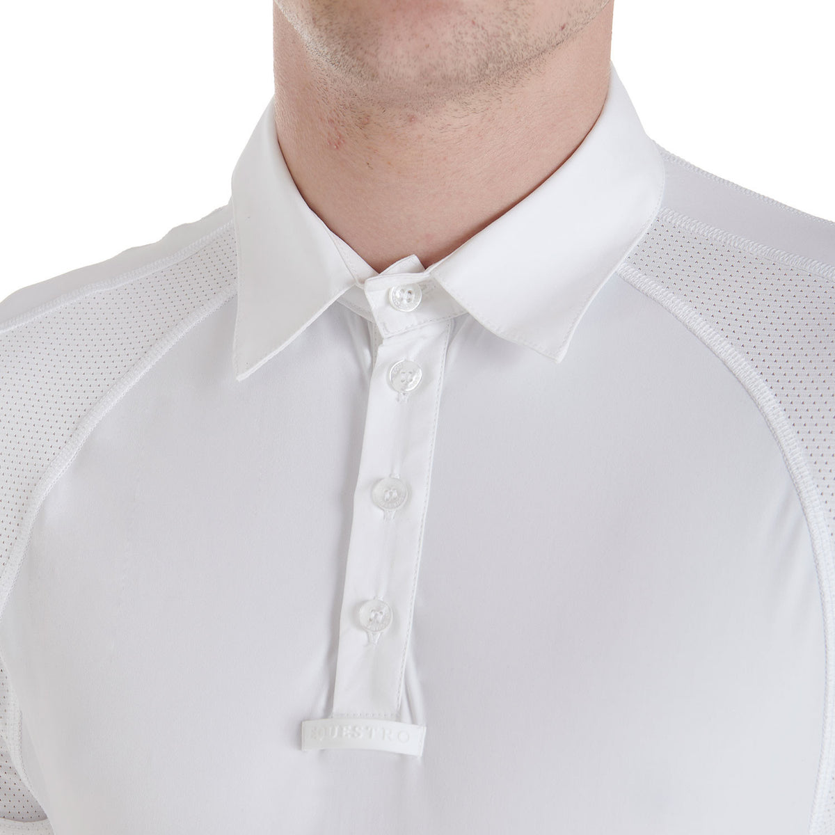 Equestro Men's slim fit competition polo shirt four buttons