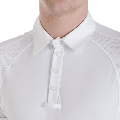Equestro Men's slim fit competition polo shirt four buttons
