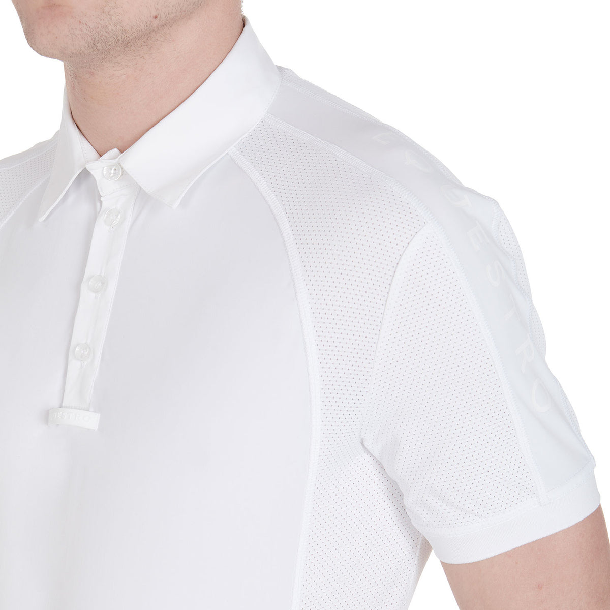 Equestro Men's slim fit competition polo shirt four buttons