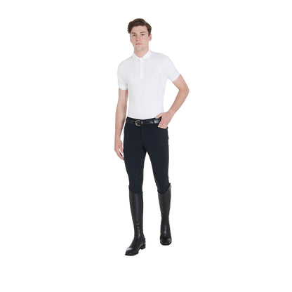 Equestro Men's slim fit competition polo shirt four buttons