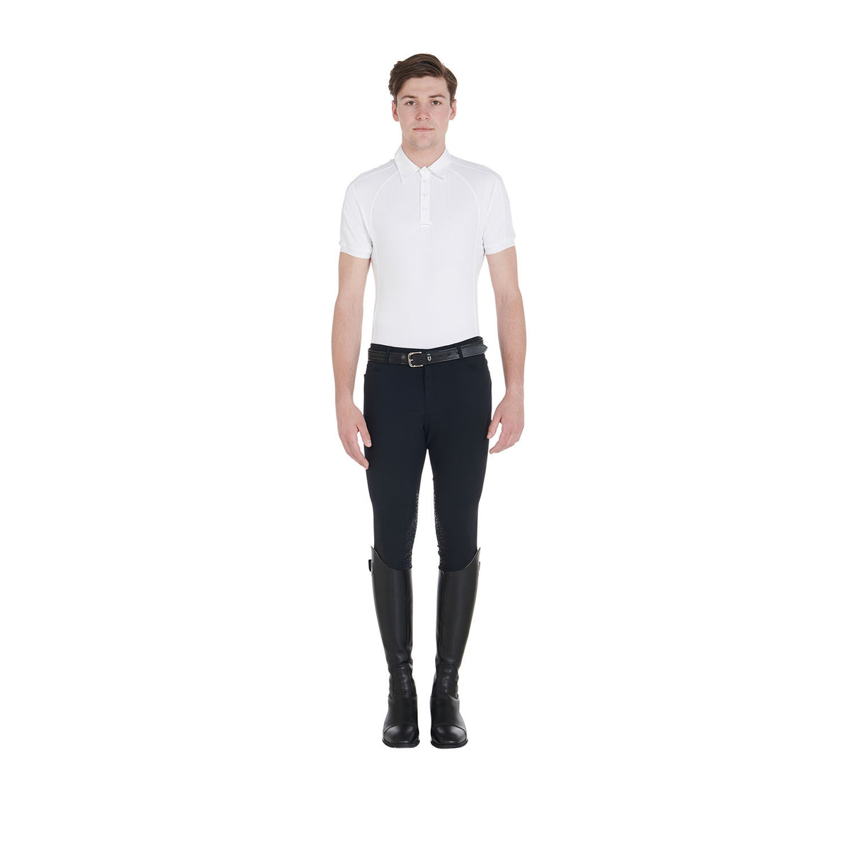 Equestro Men's slim fit competition polo shirt four buttons