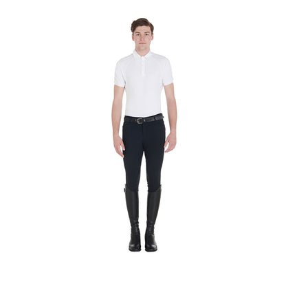 Equestro Men's slim fit competition polo shirt four buttons